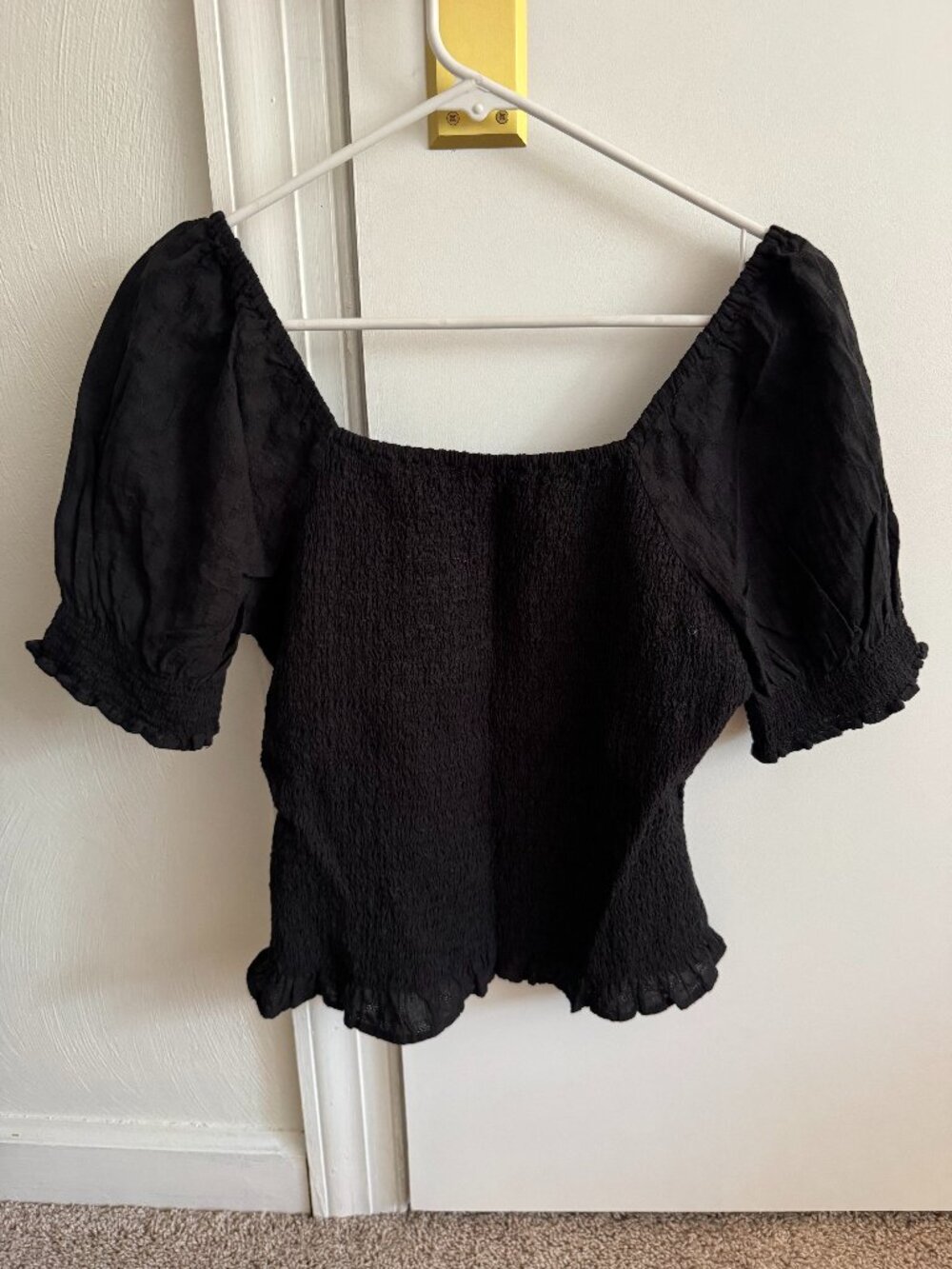 Madewell Smocked Puff Sleeve Top